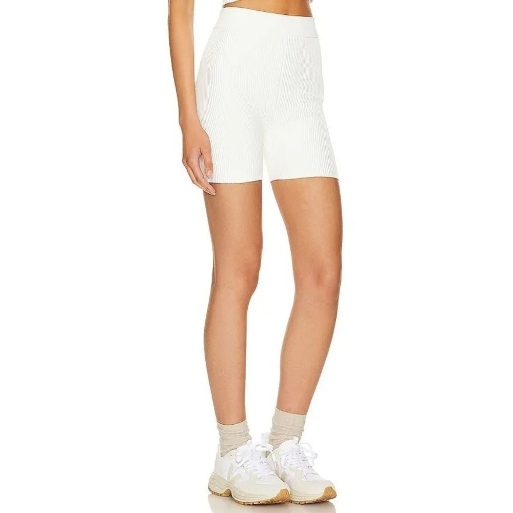 Cuts Coreflex Bike Shorts Women Large Off White Ribbed Knit Athleisure High Rise